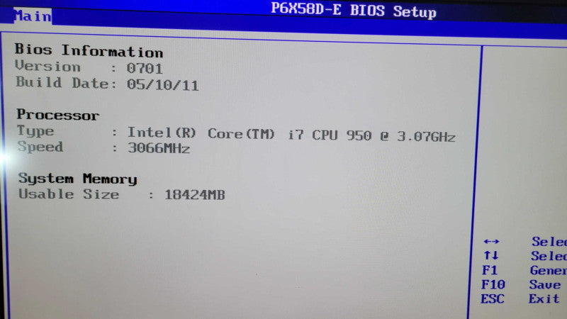 Intel Core i7-950 @ 3.06GHz | ASUS P6X58D-E | 18GB RAM | I/O Plate %