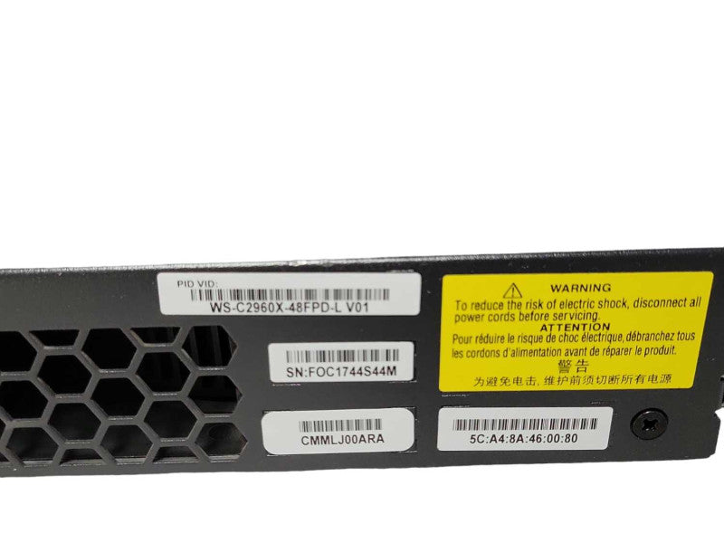 Cisco WS-C2960X-48FPD-L PoE 48-Port Gigabit Network Switch 2x SFP+  _