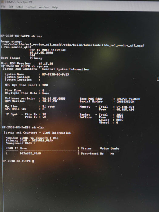 HP Aruba J9774A 2530-8G 8 Port POE+ Gigabit Switch _