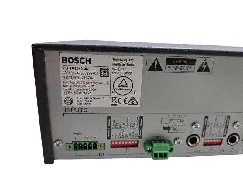Bosch PLE-1ME240-US | 240 Watt Economy Plena Mixer Amplifier *READ* )