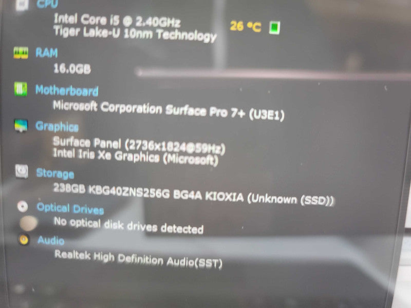 Microsoft Surface Pro 7+ | i5-1135G7| 16GB DDR| 256GB SSD  Î²