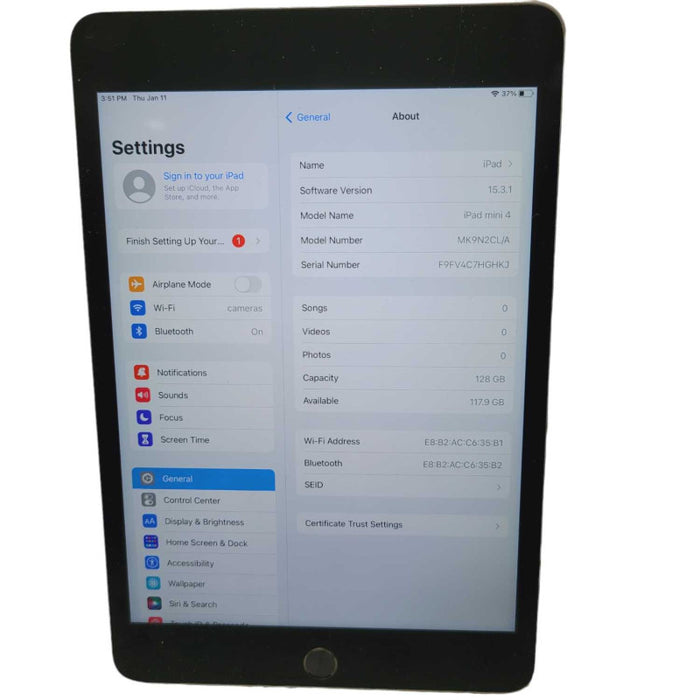 Apple iPad mini 4 128GB UNLOCKED A1538 -