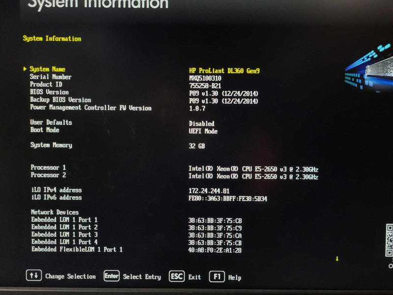 HP ProLiant DL360 Gen9 2x E5-2650 v3 @ 2.3GHz 32GB DDR4 P440ar 1x PSU 2.5\\" $