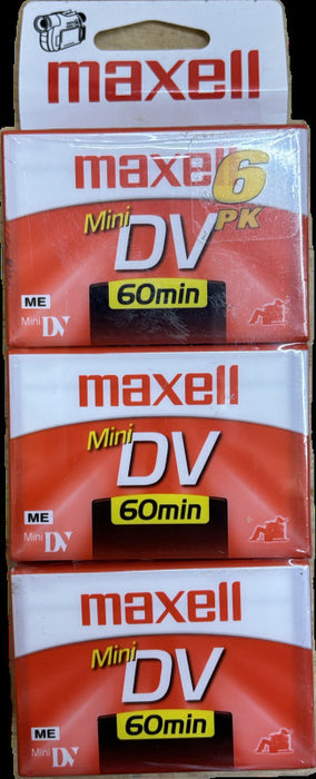 Maxell Mini DV 60min pack of 6 Camcorder Videocassettes Sealed Made in Jap