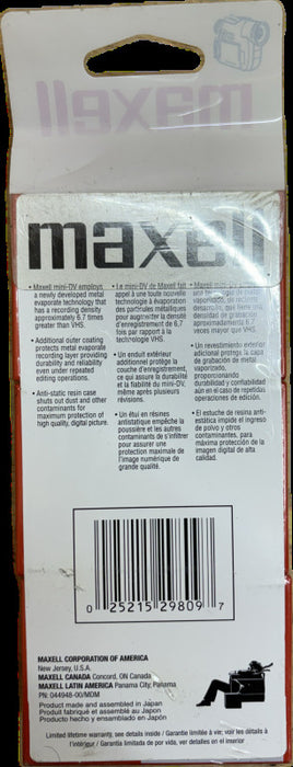 Maxell Mini DV 60min pack of 6 Camcorder Videocassettes Sealed Made in Jap