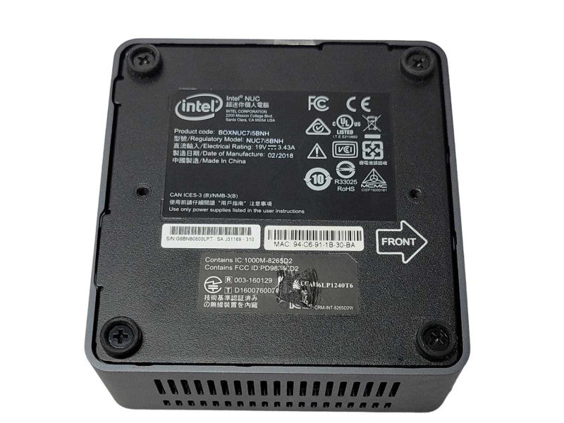 Intel NUC Mini NUC7i5BNH PC Intel Core i5-7260U 2.2GHz 8GB DDR4 256GB SEE _
