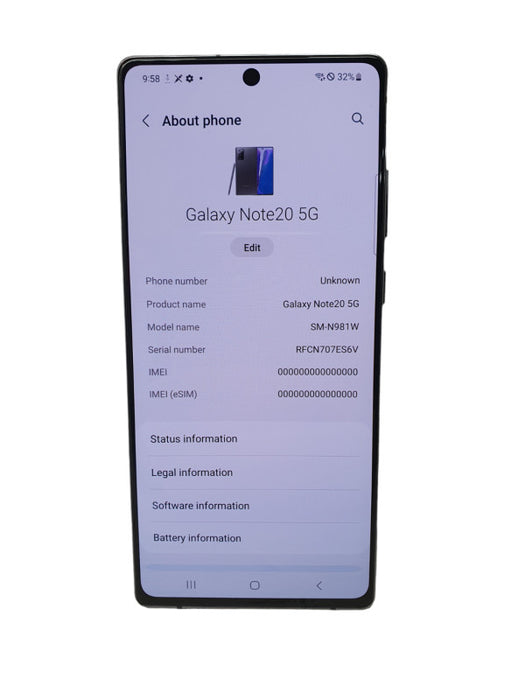 Samsung Galaxy Note20 5G Plz READ   -