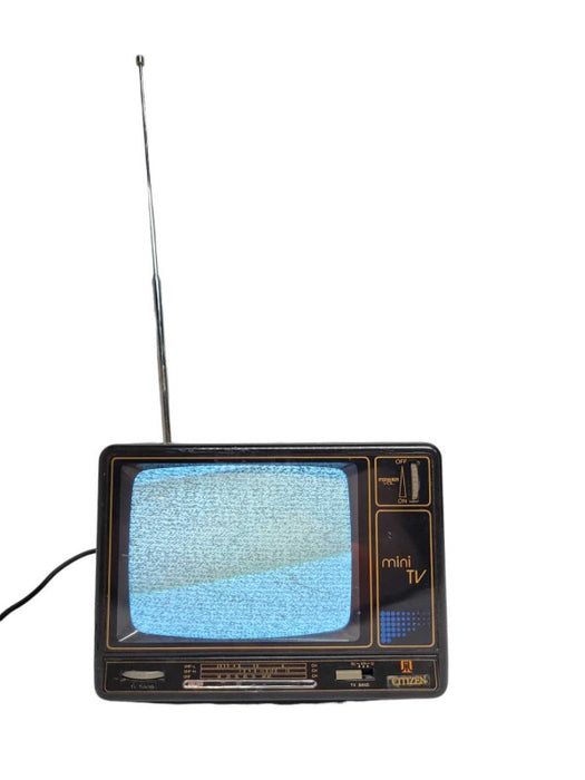Vintage 1990 - Citizen 5\\" B&W mini TV (JCTR 118) %