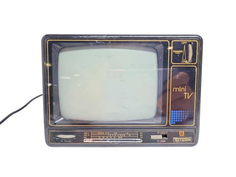 Vintage 1990 - Citizen 5\\" B&W mini TV (JCTR 118) %