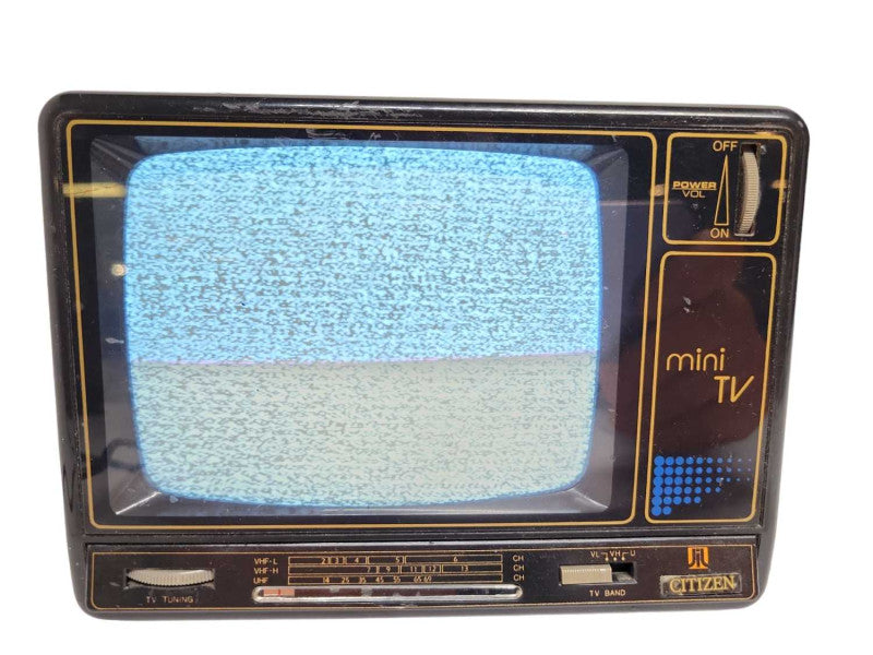 Vintage 1990 - Citizen 5\\" B&W mini TV (JCTR 118) %