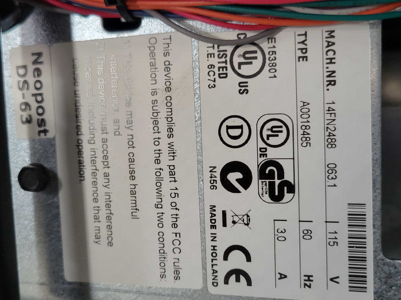 NeoPost DS-63 Envelope Inserting Machine, READ _