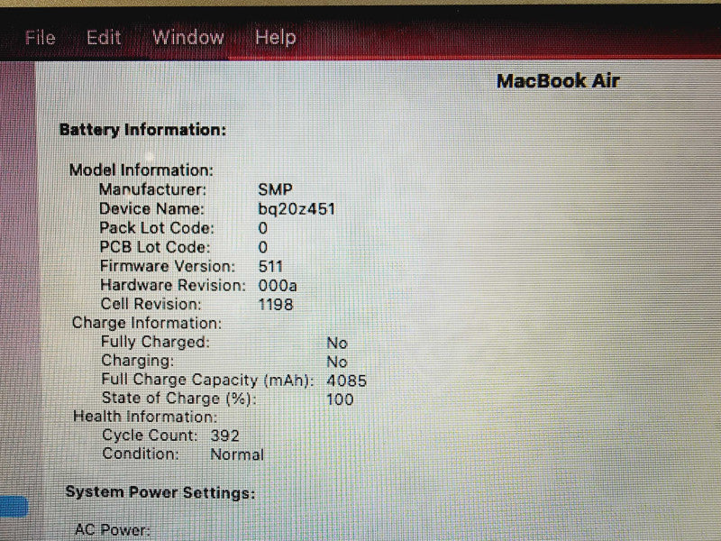 Apple Macbook Air 2015 11\\" Core i5-5250U @ 1.6GHz 4GB DDR3 250GB SSD (