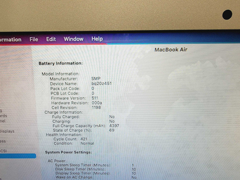 Apple Macbook Air 2014 11\\" Core i5-4250U @ 1.3GHz 4GB DDR3 120GB SSD (