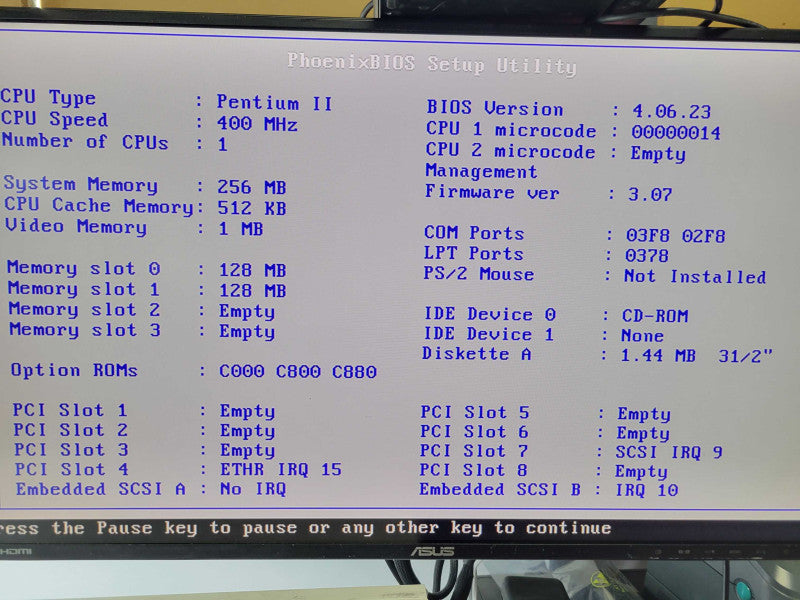 HP NetServer LH3 - Intel Pentium II 400Mhz | 256MB RAM  %