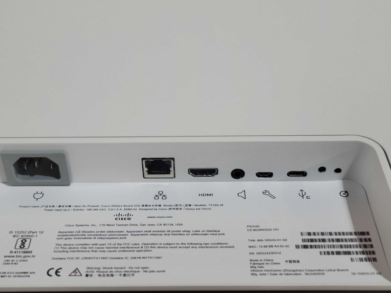 Cisco TTC60-28 webex Board 55S CS-BOARD55s with Stylus, READ Q_
