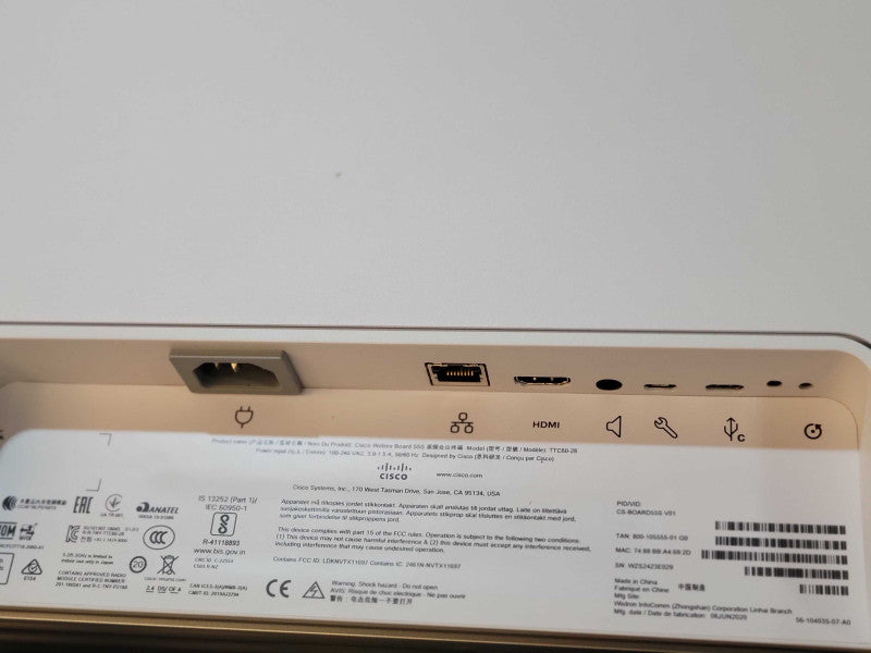 Cisco TTC60-28 webex Board 55S CS-BOARD55s, Factory reset, READ _