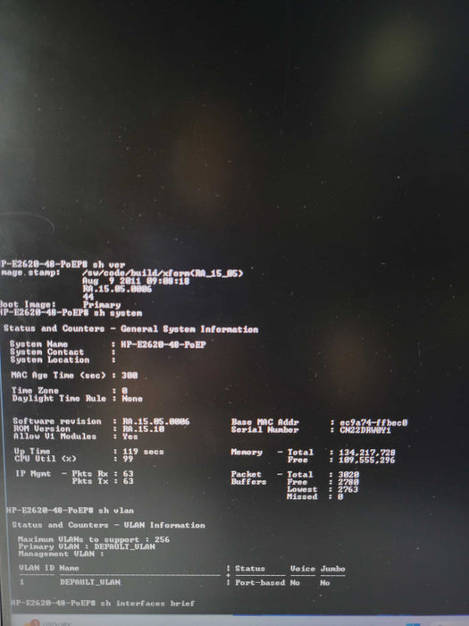 HP J9627A 48 Port Managed Ethernet Switch E2620-48 PoE+ _