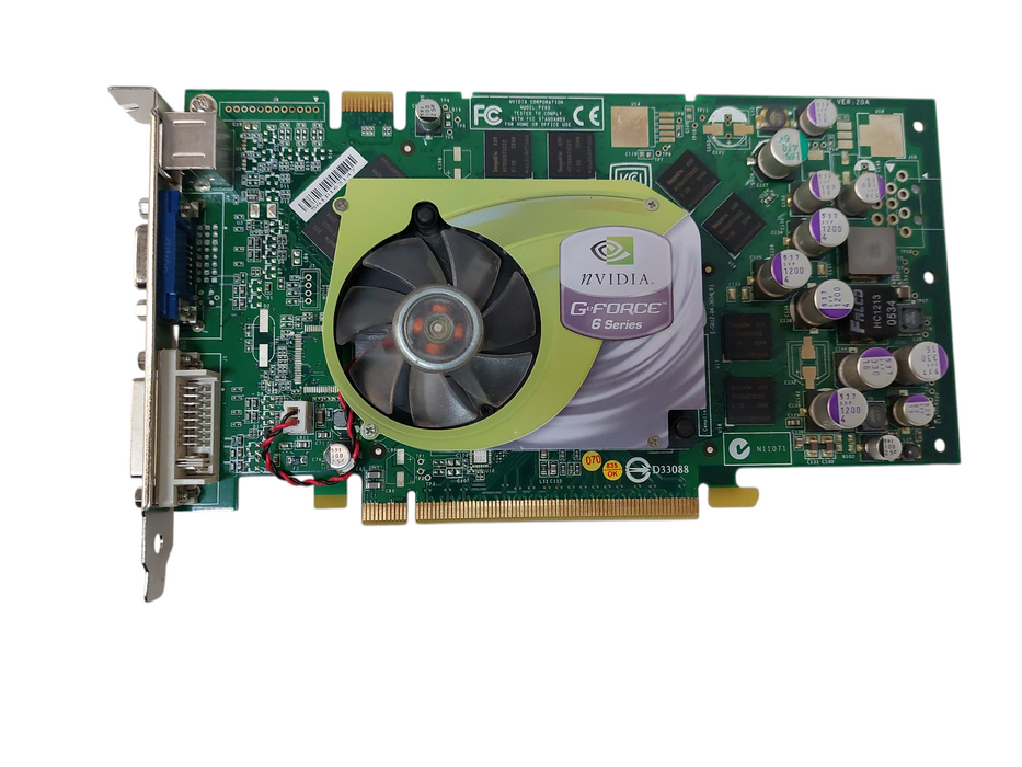 Nvidia GeForce 6 Series DVI VGA PCIe S-Video 256mb Graphics Card =