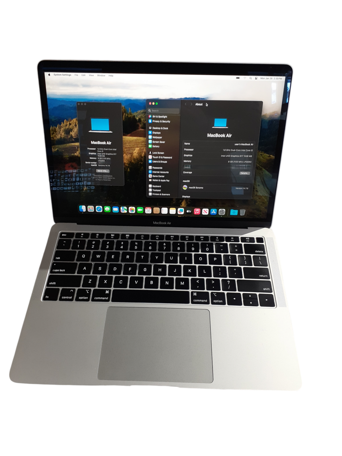 MacBook air A1932 Intel Core i5 8GB RAM DDR3 250GB SSD — retail.era