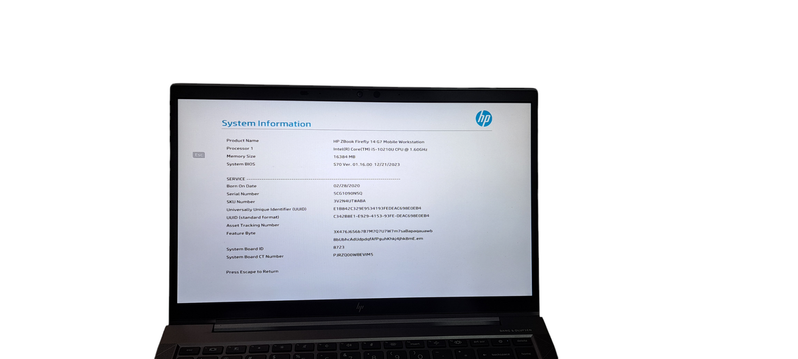 HP ZBook Firefly  14 G7 i5-10210U|16GB RAM|256GB NVME|READ  BudLap