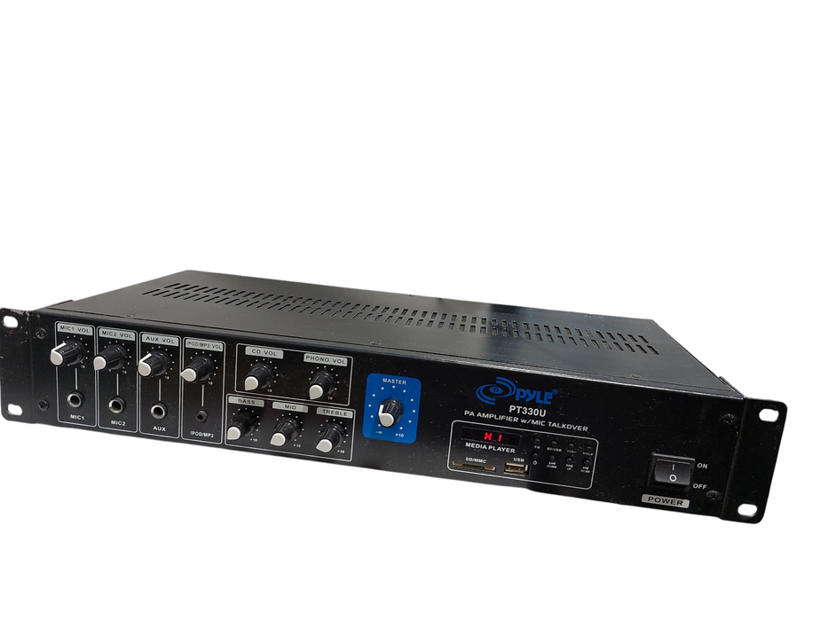 Pyle PA Amplifier w Mic Talkover Model: PT330U  =
