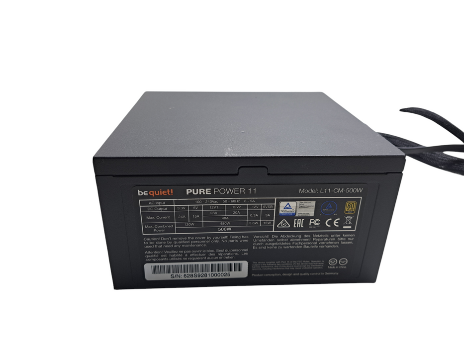 Be Quiet! Pure Power 11 L11-CM-500W 80+Gold ATX 20+4-PIN Power Supply