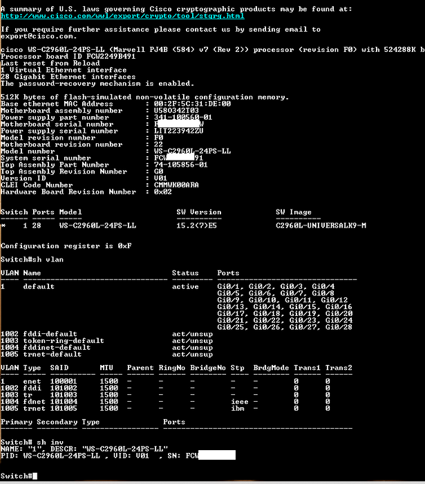 Cisco WS-C2960L-24PS-LL V01 | 24-Port Gigabit PoE+ Silent Managed Switch $