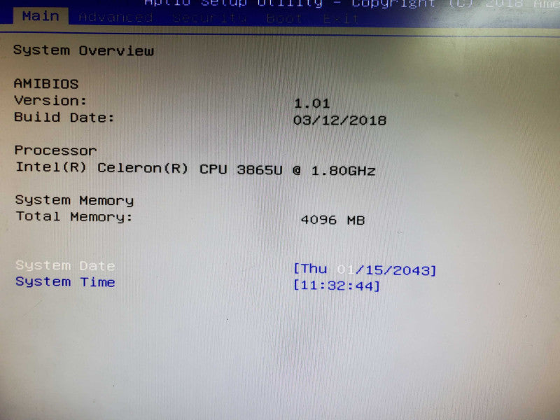 Shuttle DH02H USFF Desktop PC Celeron 3865U 4GB DDR4 NO HDD @