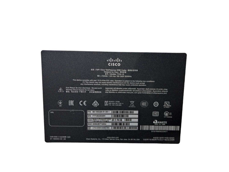Cisco TelePresence SX80 Codec | Video Conference System | Model TTC6-12 )