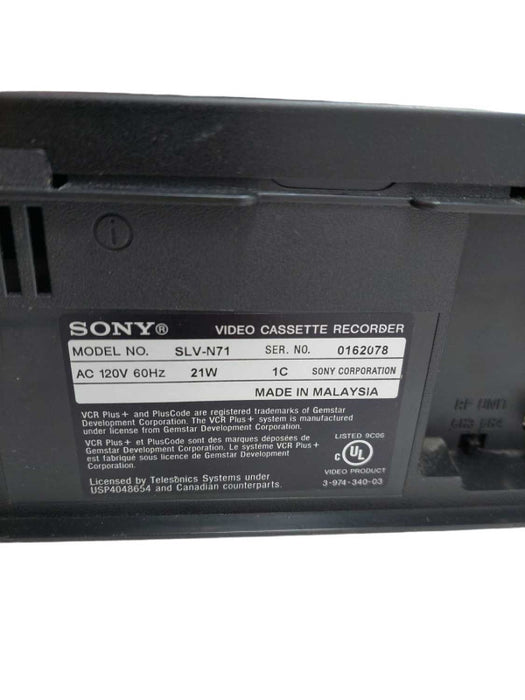 Sony VHS Player Model: SLV-N71 =