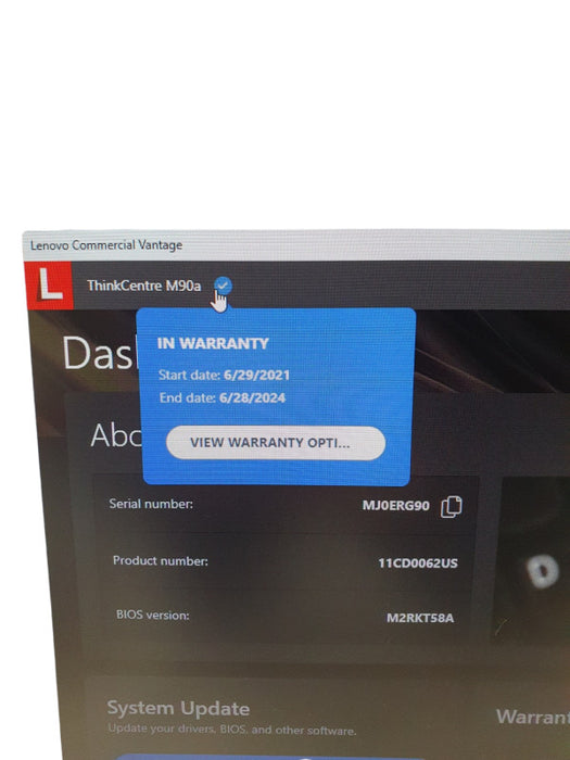 Lenovo ThinkCentre M90a All-n-One Intel i7-10700 @2.90Ghz 16GB RAM 512GB NVMe -