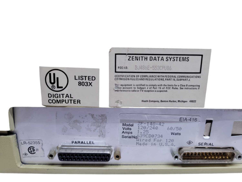 Vintage - Zenith Data Systems (ZW-148-42)  DOS %\t %