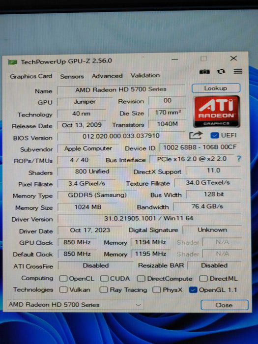 AMD Radeon HD 5770 1GB %