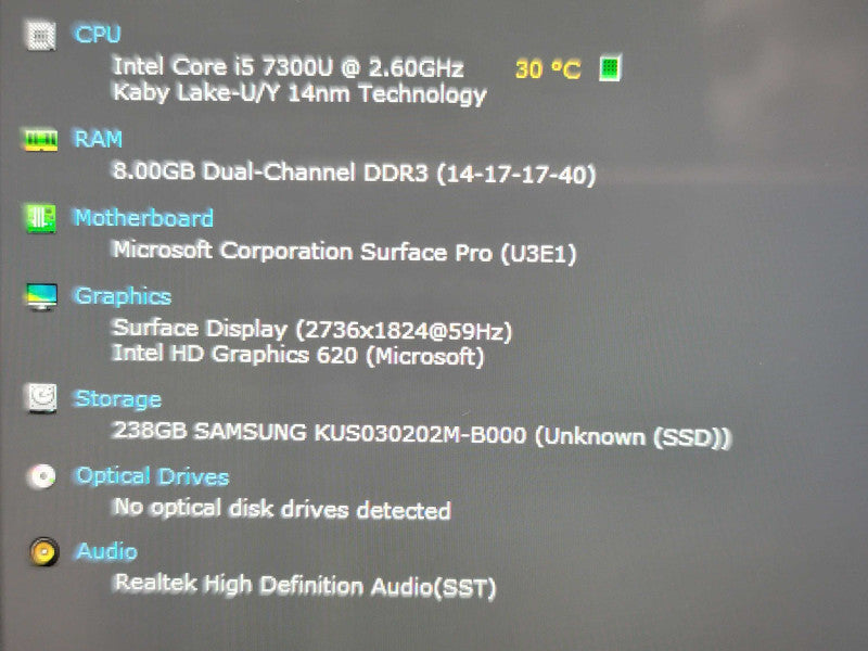 Microsoft Surface Pro 5 | i5-7300U| 8GB DDR3| 256GB SSD Î²