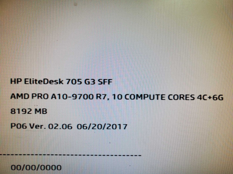 HP EliteDesk 705 G3 SFF Desktop A10-9700 8GB DDR4 NO HDD Q@