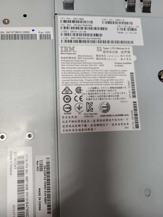 IBM 35P1982 FC Short wave LTO6 8Gb/Sec Internal Tape Drive Q_