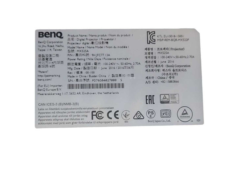 BenQ MX525 3200 Lumens XGA Portable Projector 9655 Hrs, READ _