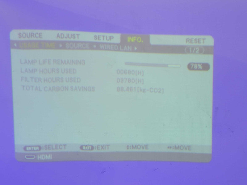 NEC NP-M300WS 3LCD Projector 3000 ANSI Short-Throw HDMI, No Remote, SEE _
