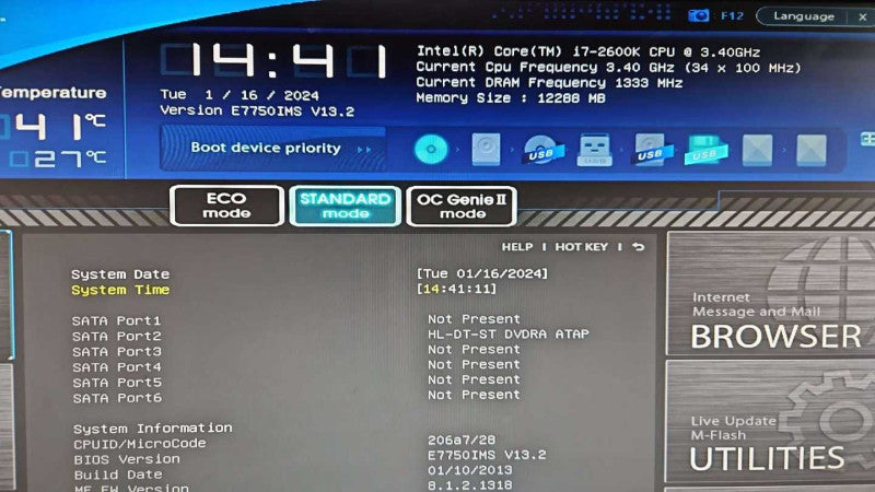 i7-2600K MSI Z68A-G45 12GB DDR3 Tower Desktop