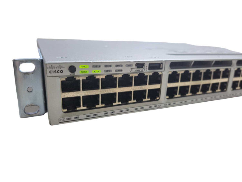 Cisco WS-C3850-48U-S | 48 Port Gigabit UPoE Switch + C3850-NM-2-10G Module )