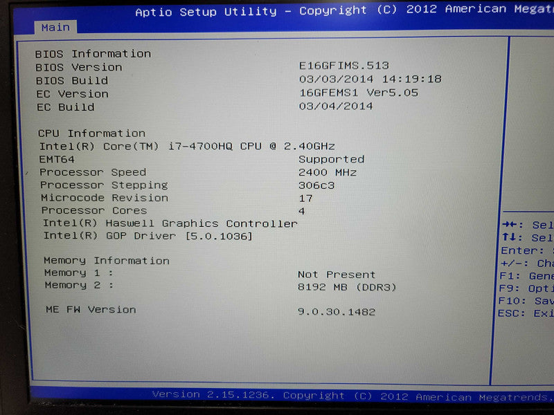 Gaming Laptop MSI Apache GE60| i7-4700HQ | 8GB DDR3| NO HDD | FOR PARTS/REPAI Î²