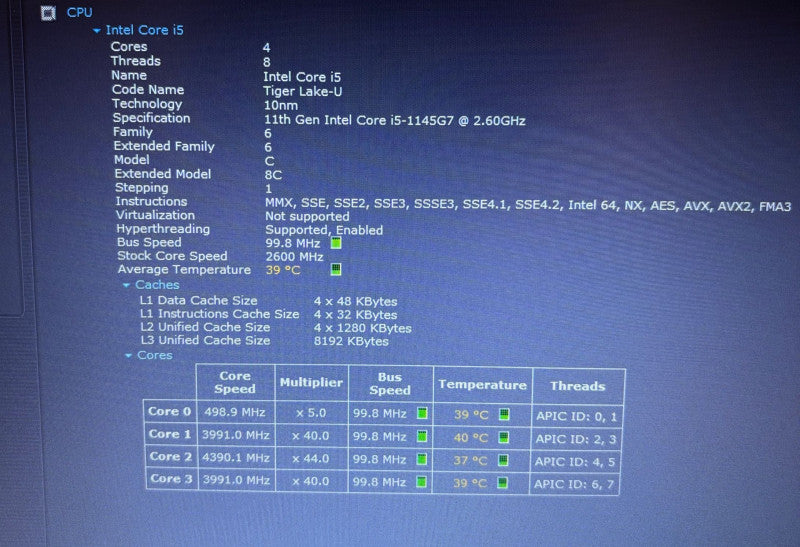 Dell Latitude 5420 Intel Core i5-1145G7@2.6GHz 16GB RAM 512GB SSD