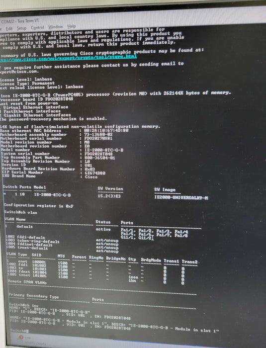 CISCO IE2000 Industrial IE-2000-8TC-G-B V01 Managed switch _