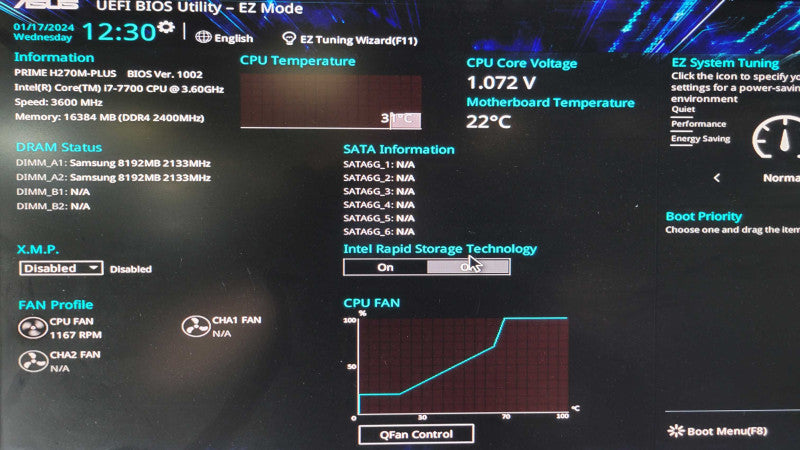 Intel Core i7-7700 @ 3.60GHz | ASUS H270M-PLUS | 16GB DDR4 RAM | 2x M.2 %