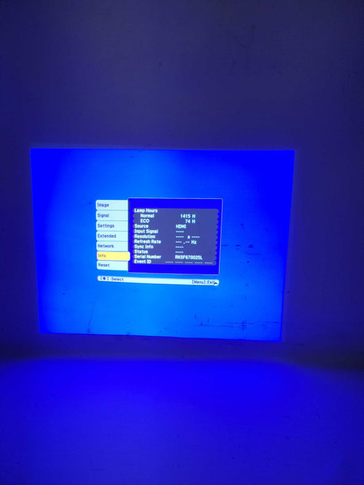 Epson PowerLite 1960 Projector 1415 Hours No Remote _