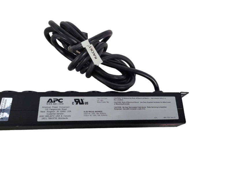 APC PDU Rack Mount E157293 125 Vac, 20 Amp, 50/60Hz, 5-20P plug !