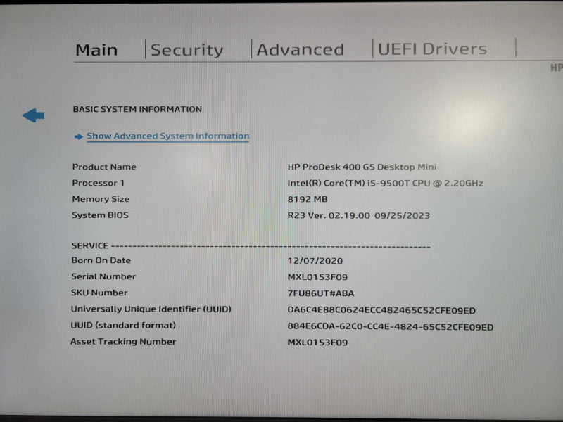 HP ProDesk 400 G5 USFF | i5-9500T @ 2.20GHz 8GB DDR4 256GB NVMe !