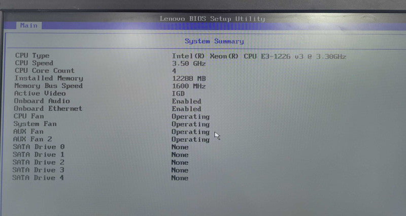 Lenovo ThinkServer TS140 - Xeon E3-1226 v3 @ 3.30GHz | 12GB RAM | NO HDD !