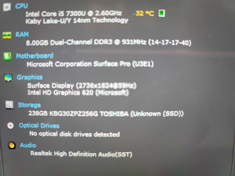 Microsoft Surface Pro (5th Gen)|i5-7300U | 8GB DDR3| 256GB SSD Î²