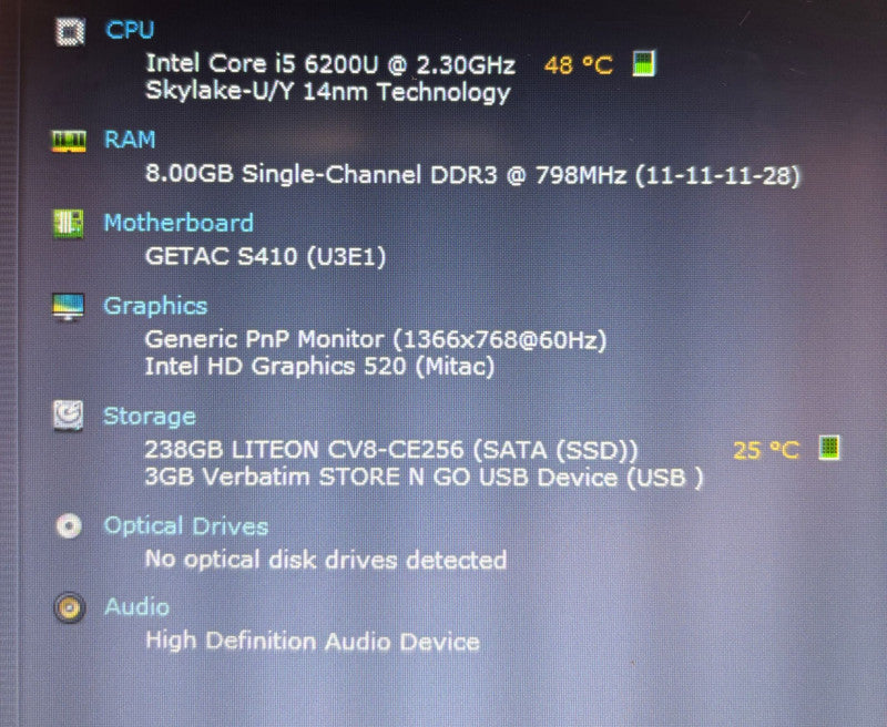 Getac S410 TOUCH Rugged Laptop i5-6200U 8GB RAM 256GB SSD BIOS Locked READ!